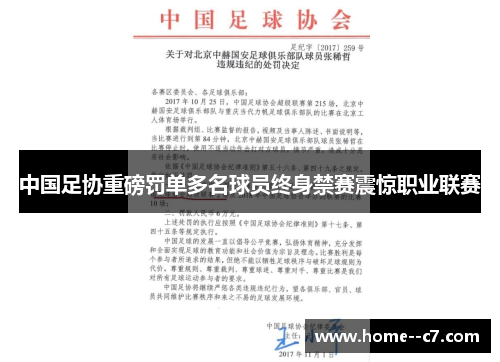 中国足协重磅罚单多名球员终身禁赛震惊职业联赛
